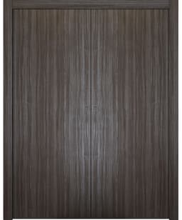 PALLADIO GRAY OAK DOUBLE POCKET DOORS BELLDINNI MODERN INTERIOR DOOR - 1