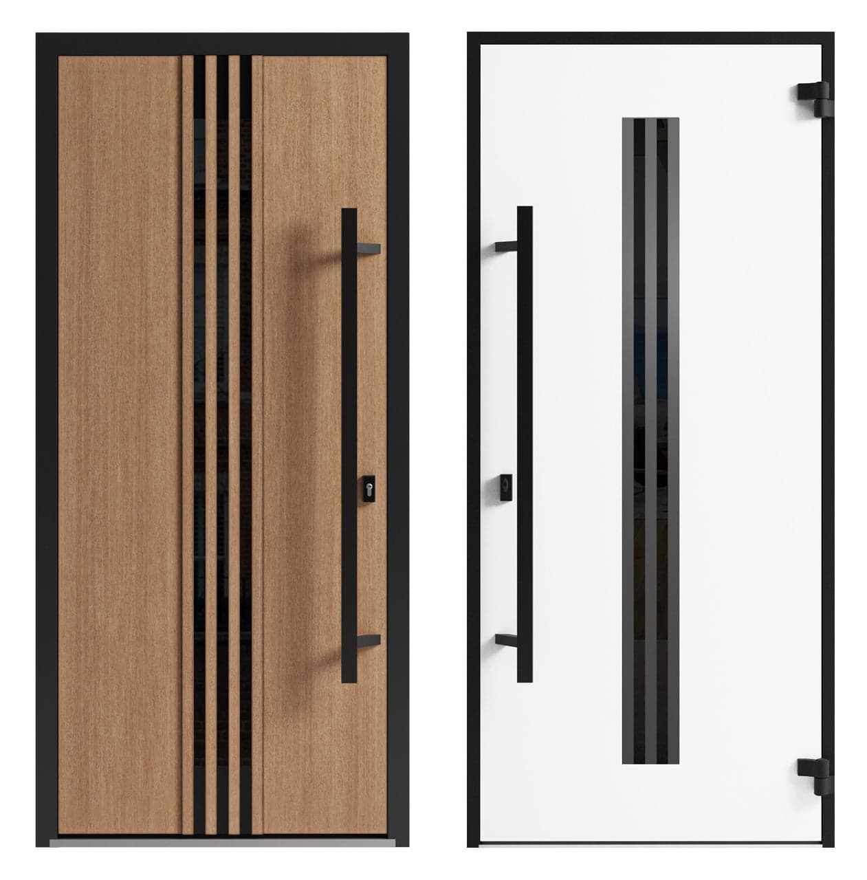 Single metal-aluminum modern exterior door Ronex 1055 8ft - 11