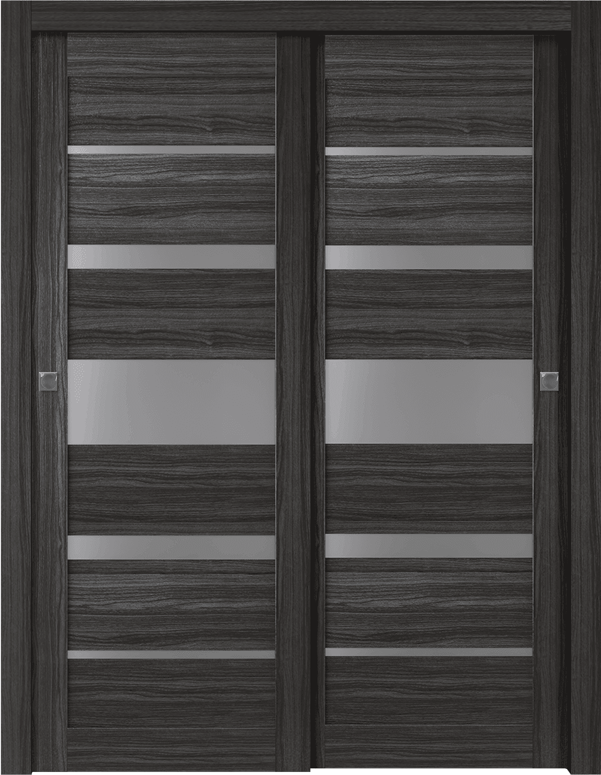 KINA VETRO GRAY OAK BYPASS DOORS BELLDINNI MODERN INTERIOR DOOR