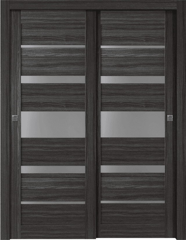 KINA VETRO GRAY OAK BYPASS DOORS BELLDINNI MODERN INTERIOR DOOR