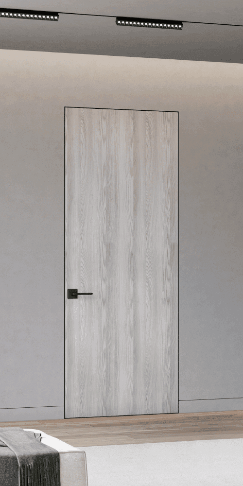 OPTIMA RIBEIRA ASH DOUBLE INVISIBLE METAL FRAME BELLDINNI MODERN INTERIOR DOOR - 2