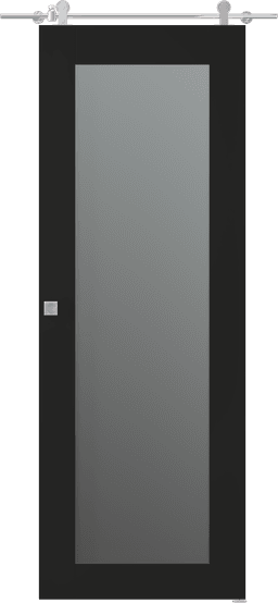 AVON 207 VETRO BLACK MATTE BARN BELLDINNI MODERN INTERIOR DOOR - 1