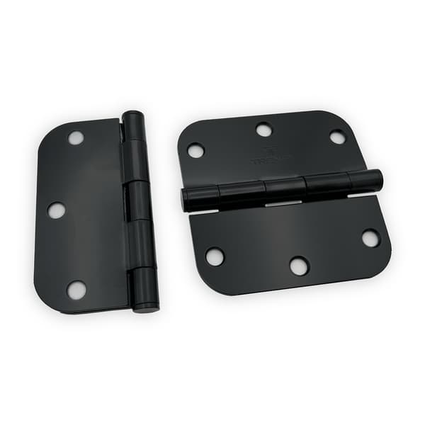 TRENDY BLACK DOOR HINGES 3.5x3.5 with 5/8  RADIUS CORNERS