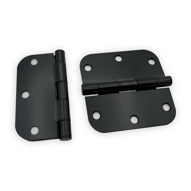 TRENDY BLACK DOOR HINGES 3.5x3.5 with 5/8  RADIUS CORNERS