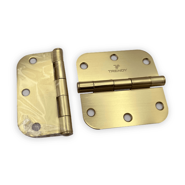 TRENDY GOLD DOOR HINGES 3.5x3.5 with 5/8  RADIUS CORNERS
