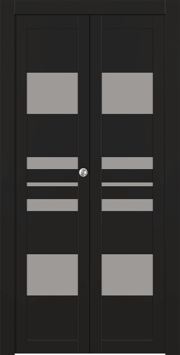 ROMI VETRO BLACK MATTE DOUBLE BI-FOLD BELLDINNI MODERN INTERIOR DOOR