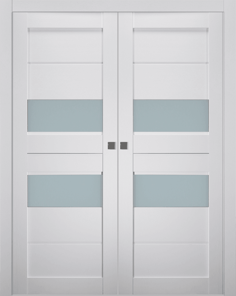 DESSA VETRO BIANCO NOBLE DOUBLE POCKET BELLDINNI MODERN INTERIOR DOOR