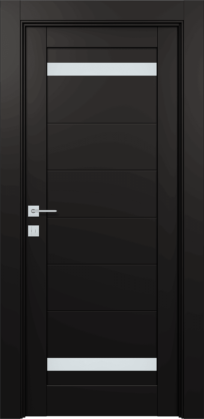 PERLA VETRO BLACK MATTE SWING BELLDINNI MODERN INTERIOR DOOR