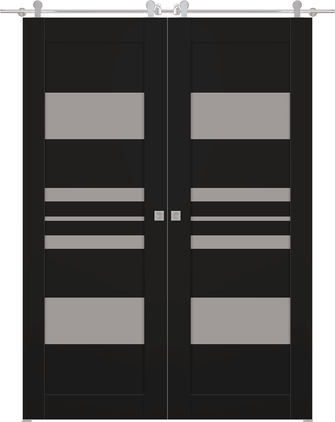 ROMI VETRO BLACK MATTE DOUBLE BARN BELLDINNI MODERN INTERIOR DOOR