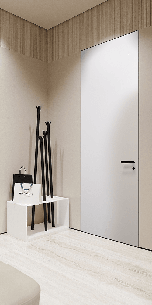 SMART PRO FLAT POLAR WHITE INVISIBLE METAL FRAME BELLDINNI MODERN INTERIOR DOOR