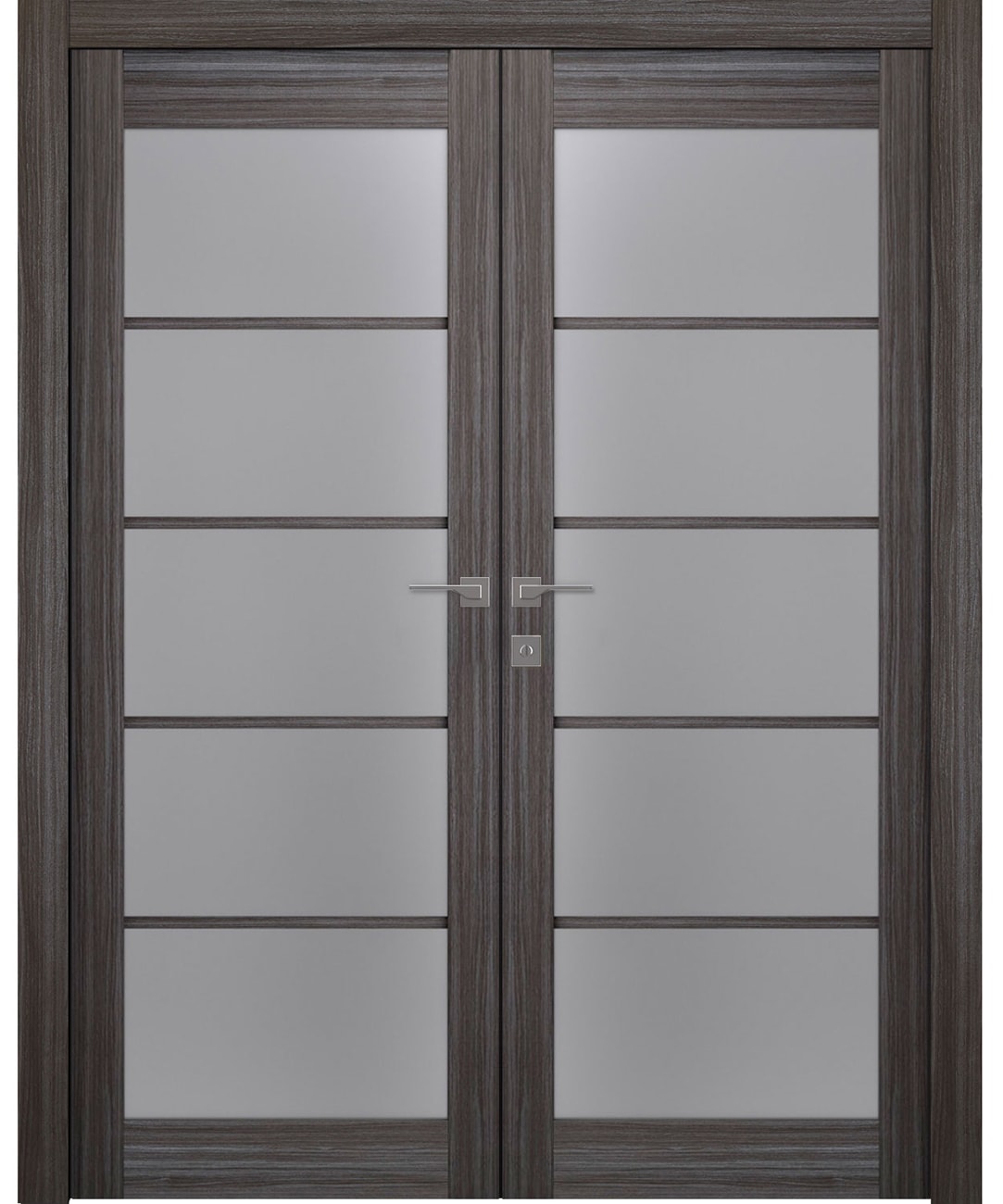 PALLADIO 5 LITE VETRO GRAY OAK DOUBLE BELLDINNI MODERN INTERIOR DOOR