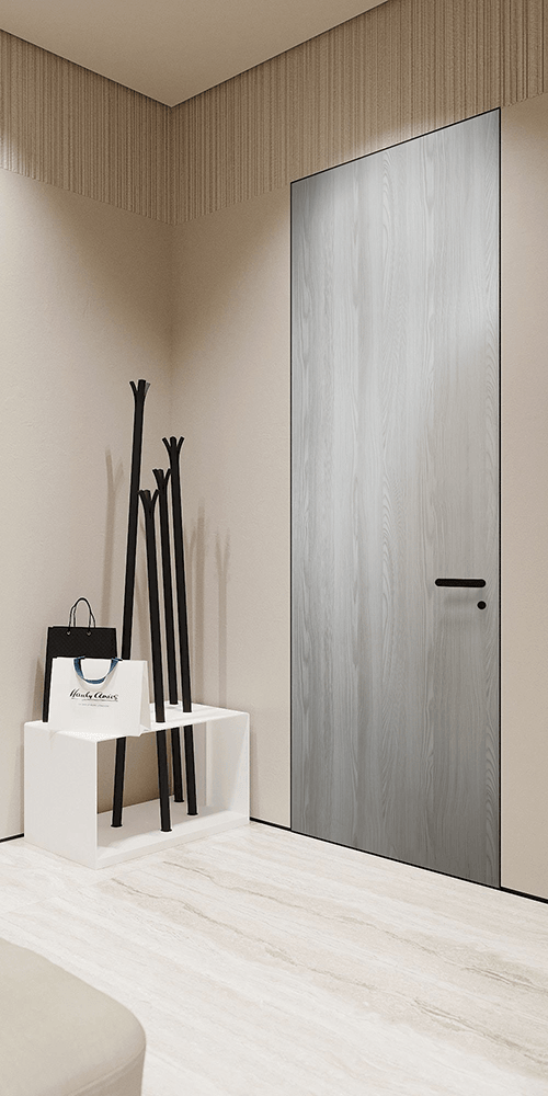 OPTIMA RIBEIRA ASH INVISIBLE METAL FRAME BELLDINNI MODERN INTERIOR DOOR