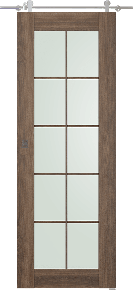 AVON 10 LITE VETRO PECAN NUTWOOD BARN BELLDINNI MODERN INTERIOR DOOR
