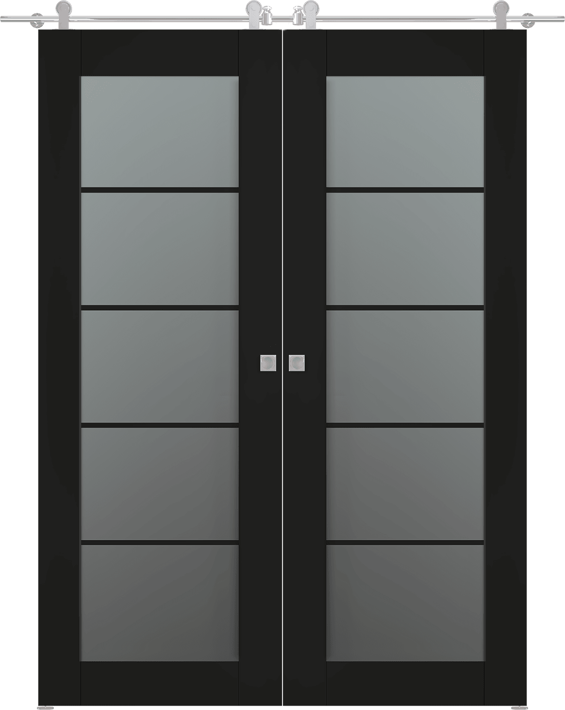 AVON 5 LITE VETRO BLACK MATTE DOUBLE BARN BELLDINNI MODERN INTERIOR DOOR