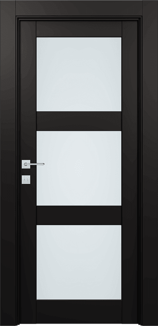 AVON 3 LITE VETRO BLACK MATTE SWING BELLDINNI MODERN INTERIOR DOOR