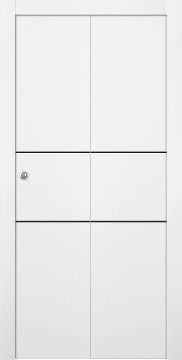 OPTIMA 2H BLACK SNOW WHITE BI-FOLD DOORS BELLDINNI MODERN INTERIOR DOOR