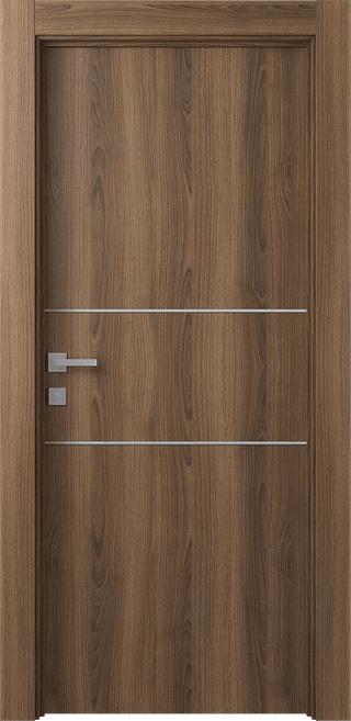 OPTIMA 2H PECAN NUTWOOD SWING DOORS BELLDINNI MODERN INTERIOR DOOR