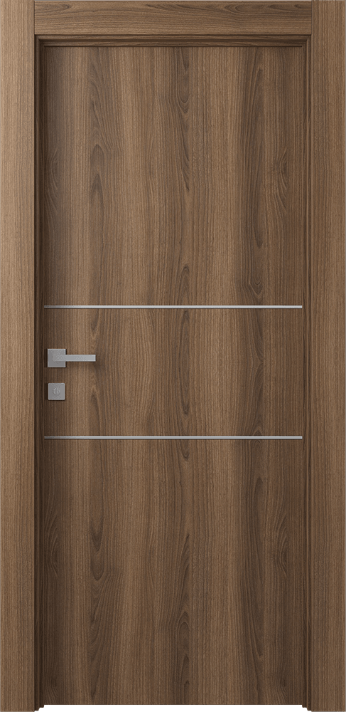 OPTIMA 2H PECAN NUTWOOD SWING DOORS BELLDINNI MODERN INTERIOR DOOR