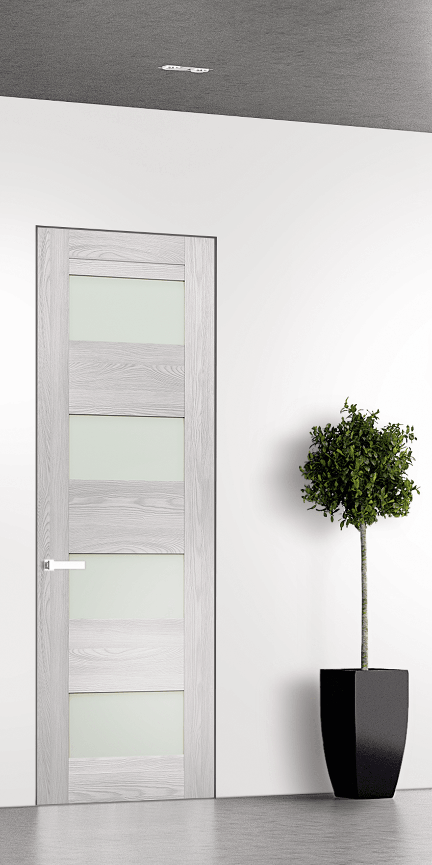 AVON 07-08 VETRO RIBEIRA ASH DOUBLE INVISIBLE METAL FRAME BELLDINNI MODERN INTERIOR DOOR