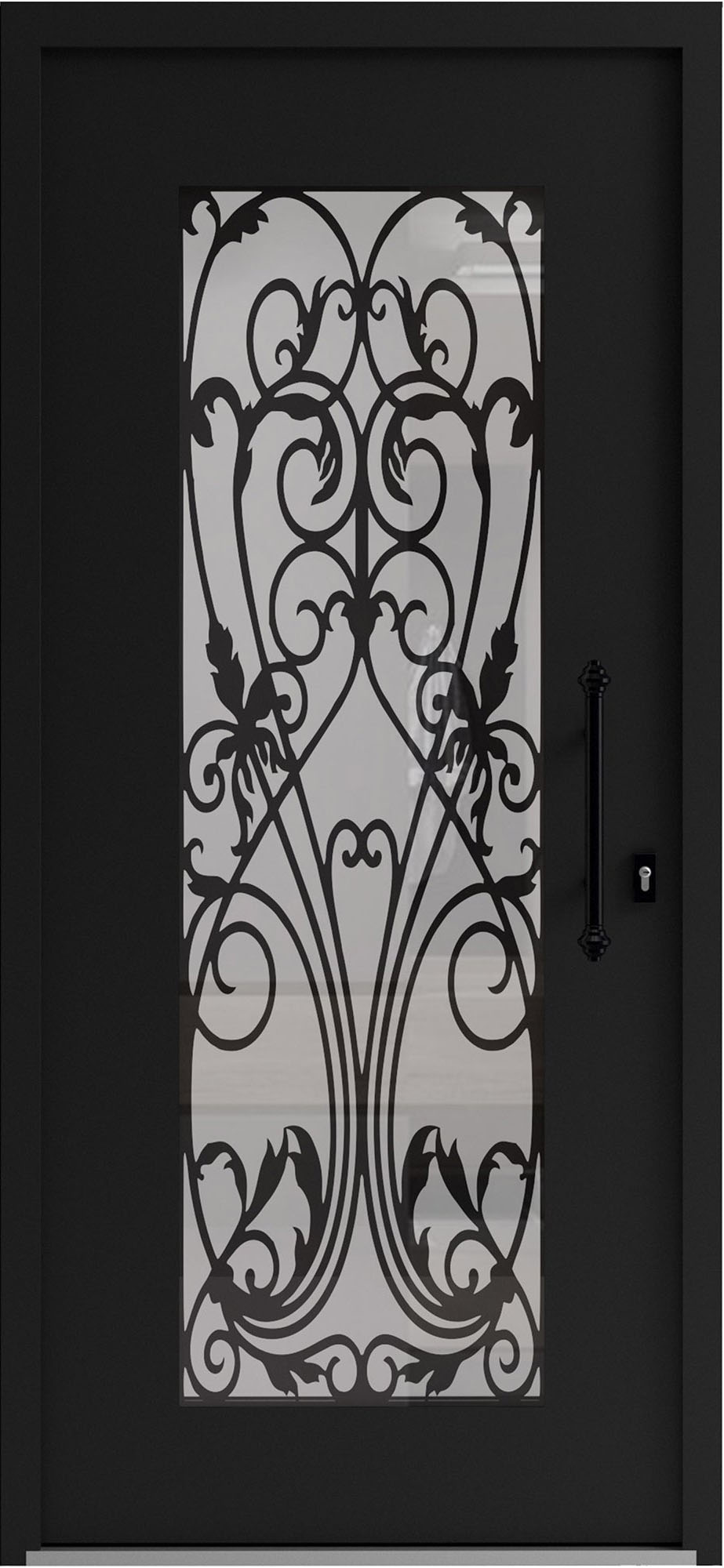 Single wrought iron modern exterior door Iron 1601