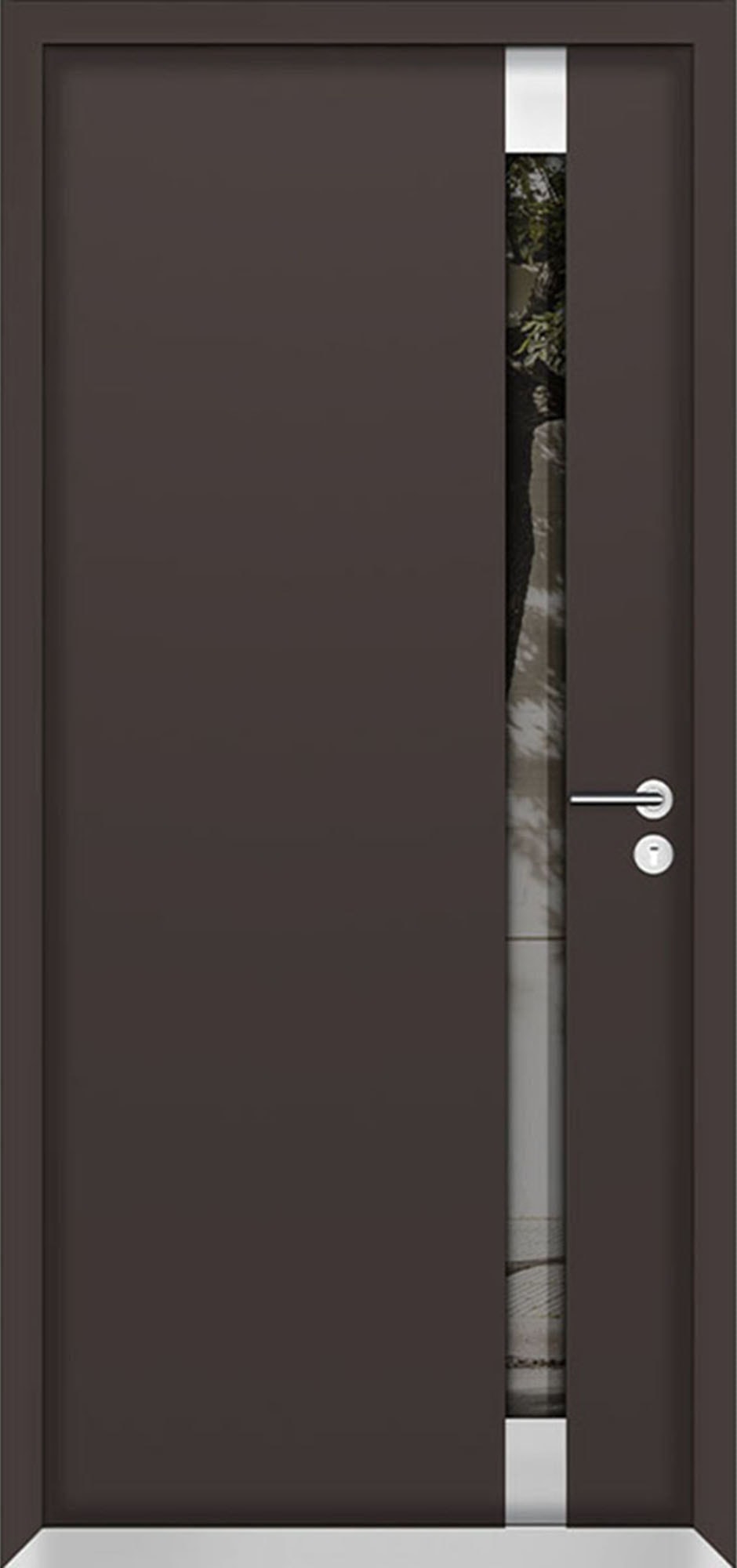 Single metal-aluminum modern exterior door Cynex 6777 B