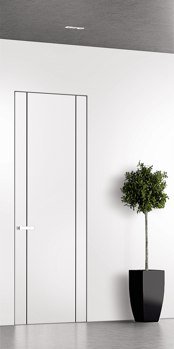 SMART PRO 2U BLACK POLAR WHITE INVISIBLE METAL FRAME BELLDINNI MODERN INTERIOR DOOR