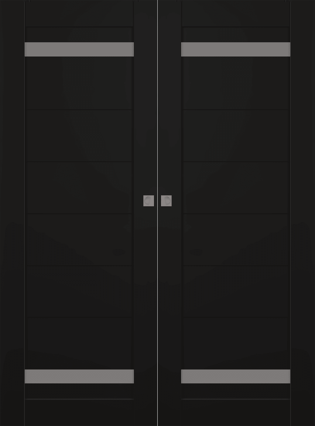 PERLA VETRO BLACK MATTE DOUBLE MAGIC BELLDINNI MODERN INTERIOR DOOR