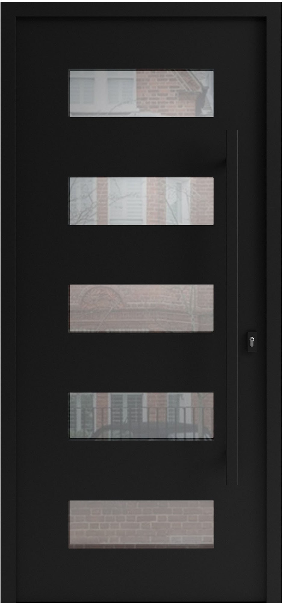 Single wrought iron modern exterior door Iron 0255