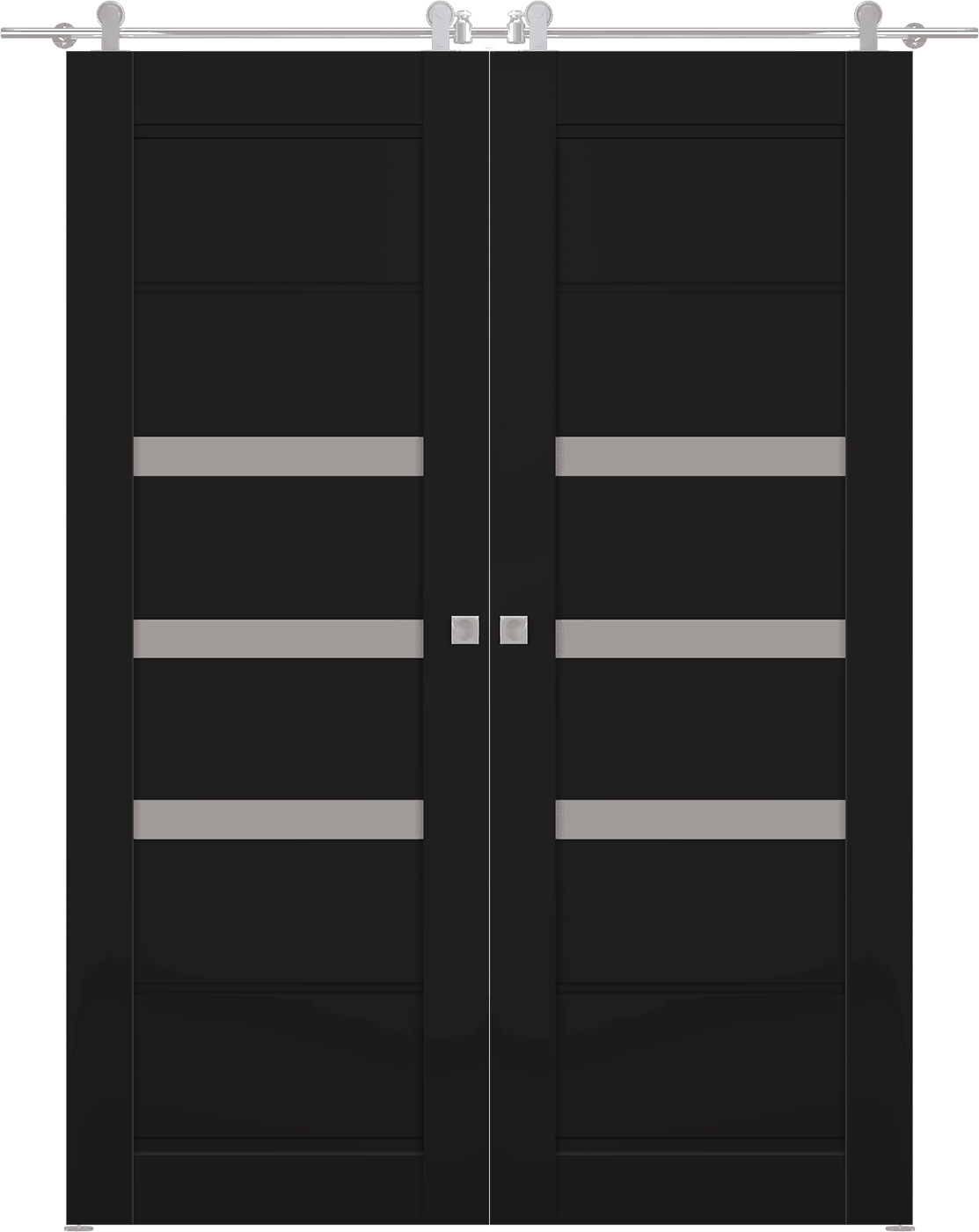 RITA VETRO BLACK MATTE DOUBLE BARN BELLDINNI MODERN INTERIOR DOOR