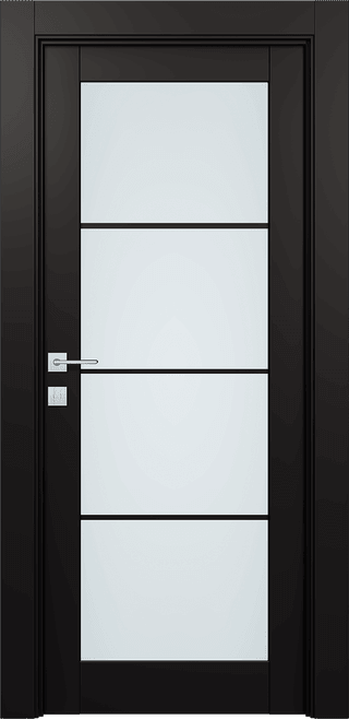 AVON 4 LITE VETRO BLACK MATTE SWING BELLDINNI MODERN INTERIOR DOOR