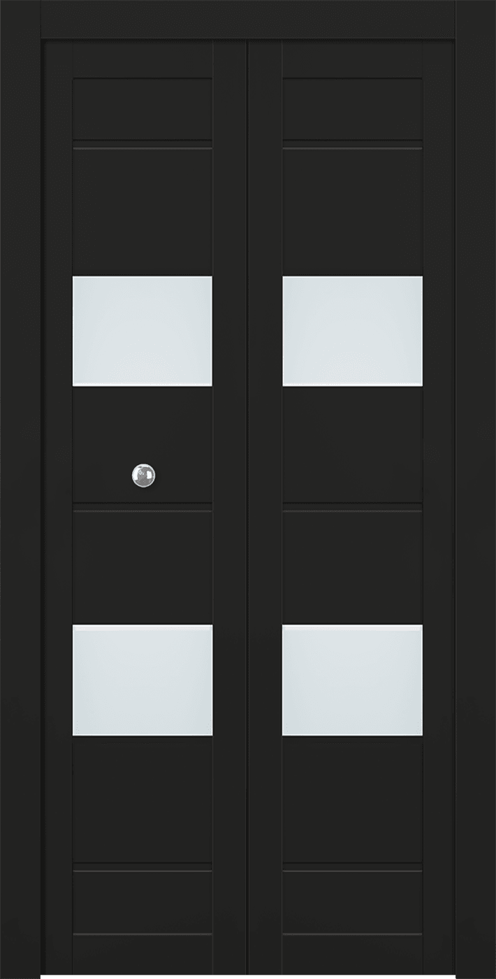 VITA VETRO BLACK MATTE DOUBLE BI-FOLD BELLDINNI MODERN INTERIOR DOOR