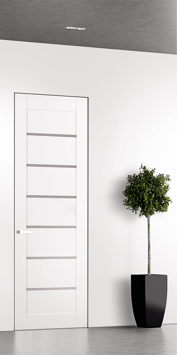 ALBA SNOW WHITE INVISIBLE METAL FRAME BELLDINNI MODERN INTERIOR DOOR
