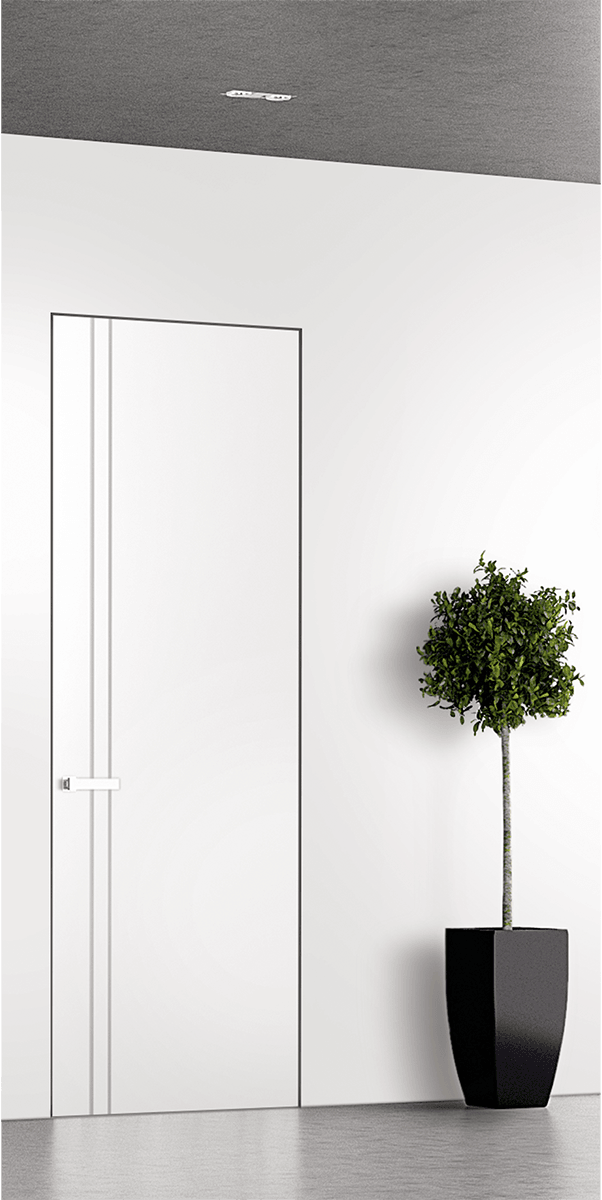 SMART PRO 2V POLAR WHITE INVISIBLE METAL FRAME BELLDINNI MODERN INTERIOR DOOR