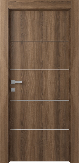 OPTIMA 4H PECAN NUTWOOD SWING DOORS BELLDINNI MODERN INTERIOR DOOR