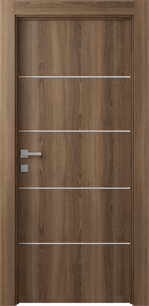 OPTIMA 4H PECAN NUTWOOD SWING DOORS BELLDINNI MODERN INTERIOR DOOR