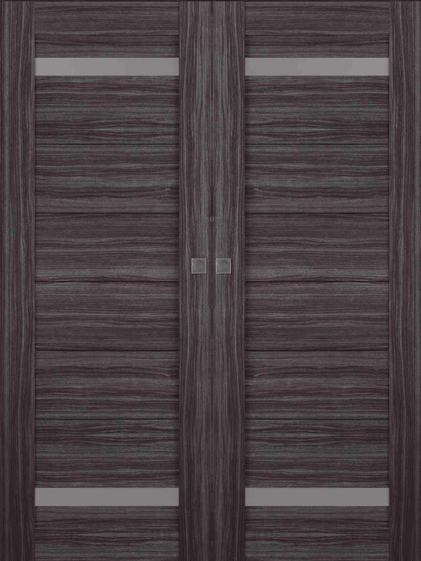 PERLA VETRO GRAY OAK DOUBLE MAGIC BELLDINNI MODERN INTERIOR DOOR