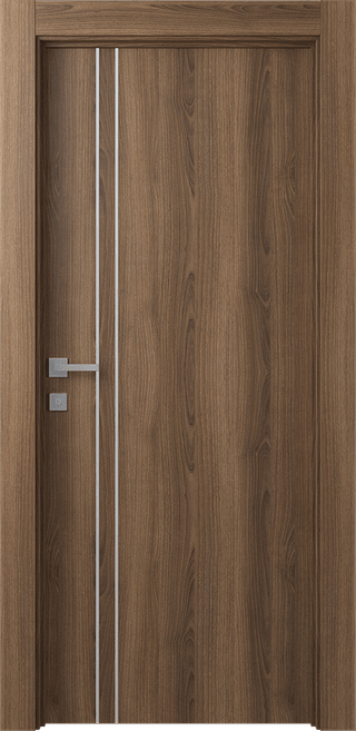 OPTIMA 2V PECAN NUTWOOD SWING DOORS BELLDINNI MODERN INTERIOR DOOR