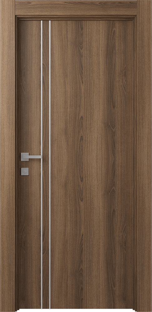 OPTIMA 2V PECAN NUTWOOD SWING DOORS BELLDINNI MODERN INTERIOR DOOR
