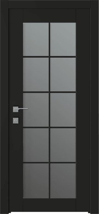 AVON 10 LITE VETRO BLACK MATTE SWING BELLDINNI MODERN INTERIOR DOOR