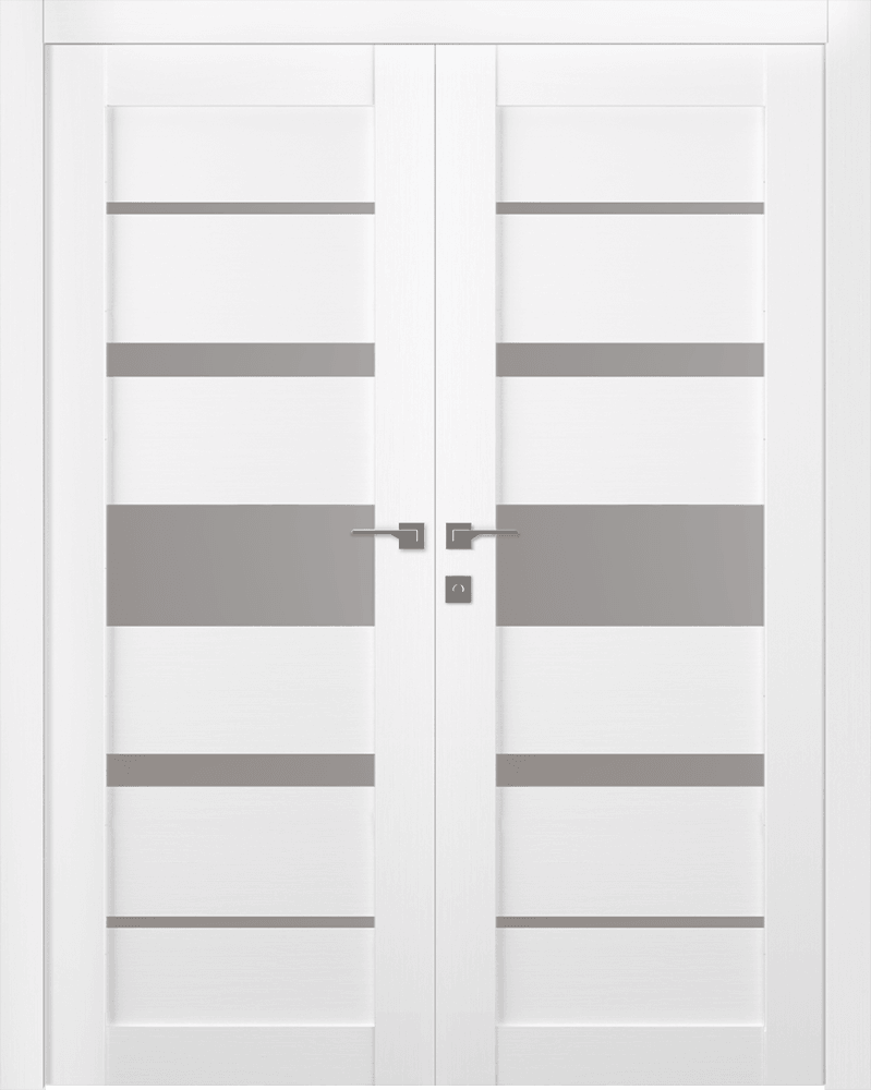 KINA VETRO BIANCO NOBLE DOUBLE DOORS BELLDINNI MODERN INTERIOR DOOR