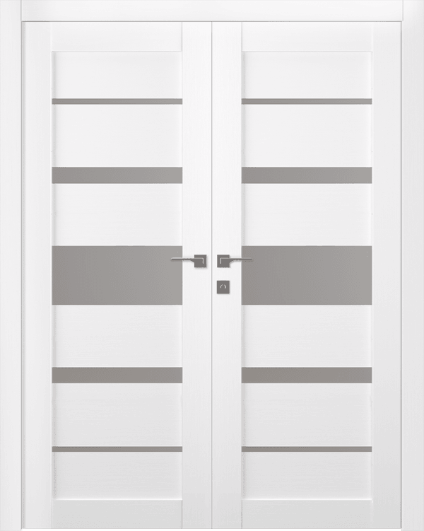 KINA VETRO BIANCO NOBLE DOUBLE DOORS BELLDINNI MODERN INTERIOR DOOR