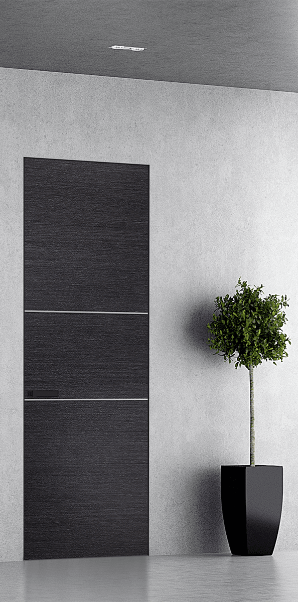AVANTI 2H BLACK APRICOT INVISIBLE METAL FRAME BELLDINNI MODERN INTERIOR DOOR