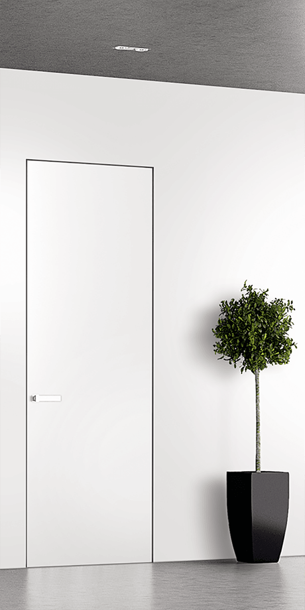 OPTIMA SNOW WHITE DOUBLE INVISIBLE METAL FRAME BELLDINNI MODERN INTERIOR DOOR