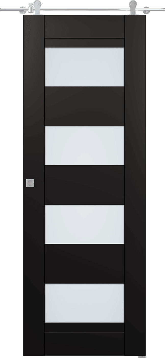 DELLA VETRO BLACK MATTE BARN BELLDINNI MODERN INTERIOR DOOR