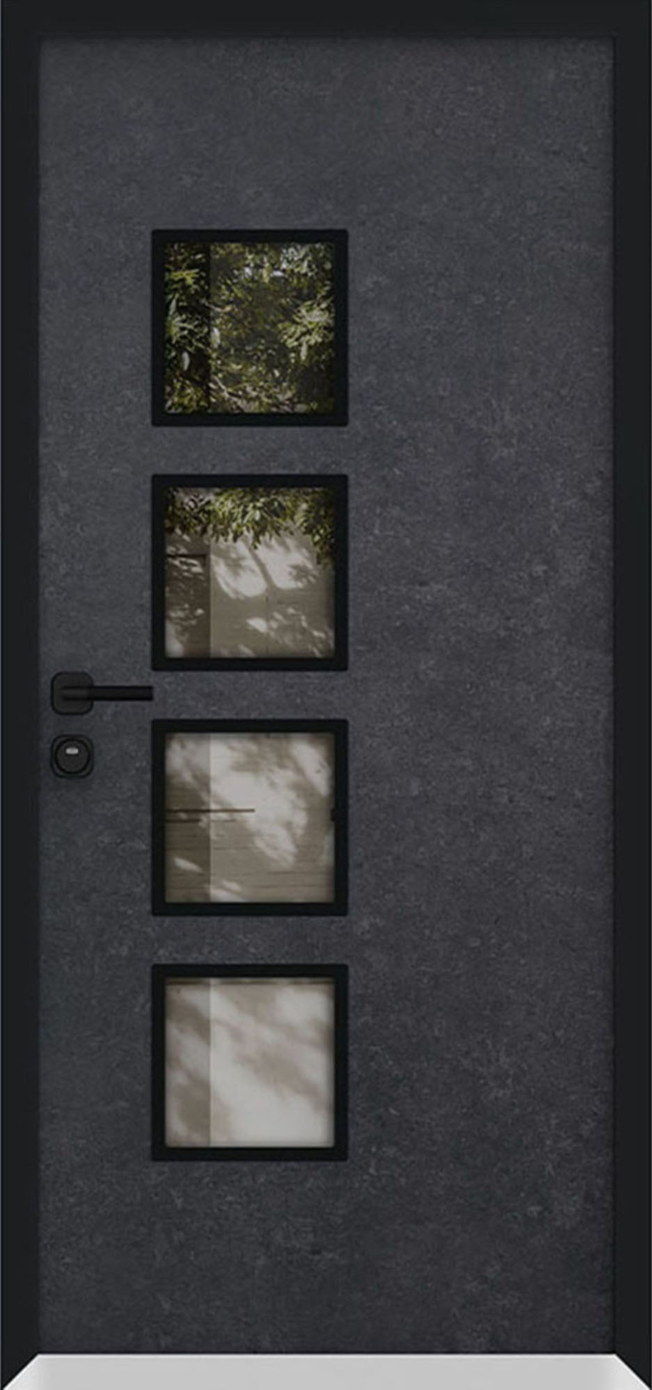 Single metal-aluminum modern exterior door Cynex 6106