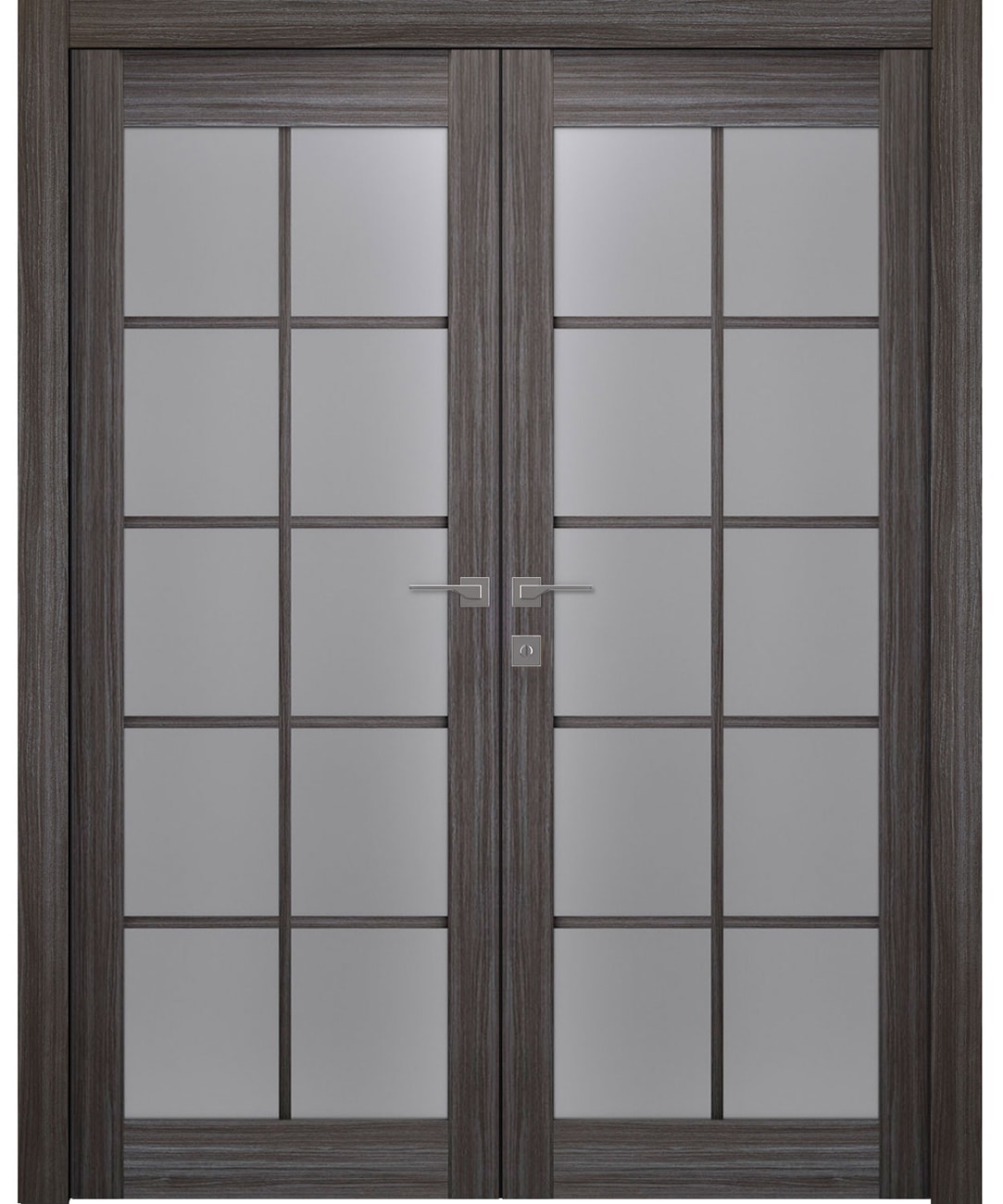 PALLADIO 10 LITE VETRO GRAY OAK DOUBLE BELLDINNI MODERN INTERIOR DOOR
