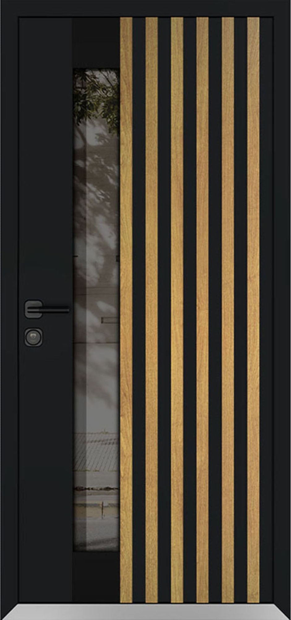 Single metal-aluminum modern exterior door Cynex 6113