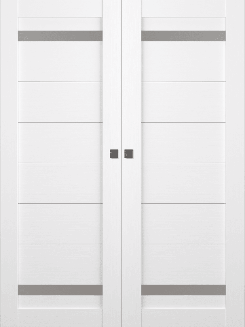 PERLA VETRO BIANCO NOBLE DOUBLE MAGIC BELLDINNI MODERN INTERIOR DOOR
