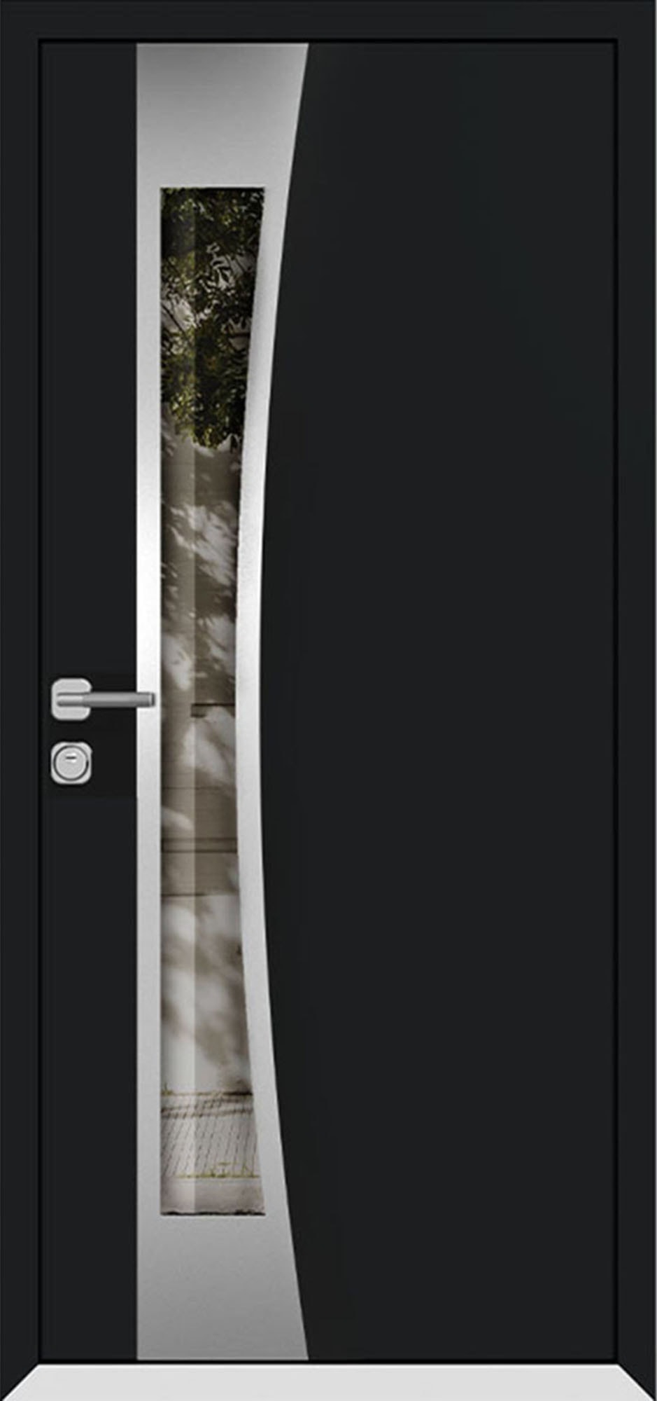 Single metal-aluminum modern exterior door Cynex 6116
