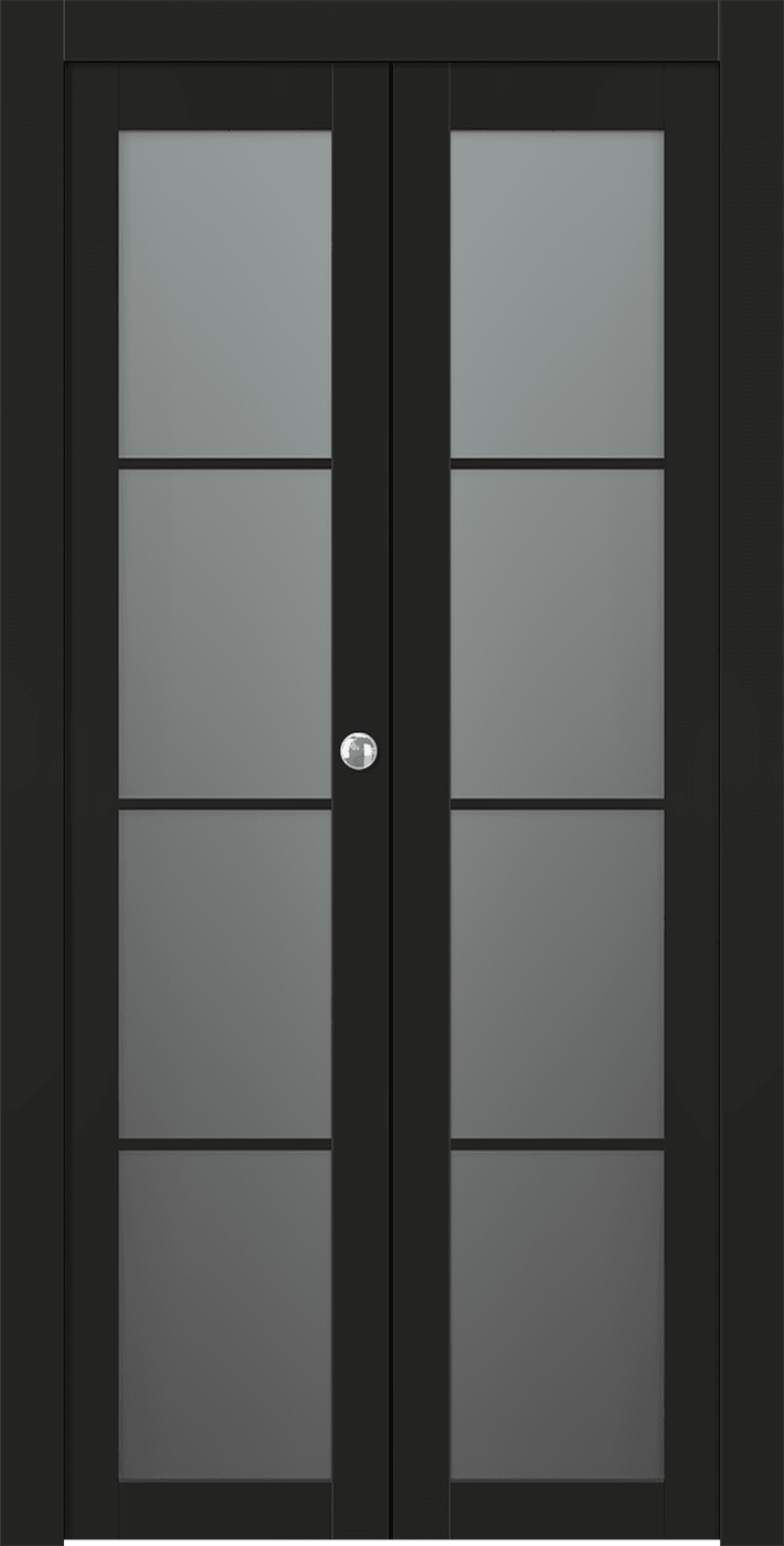 AVON 4 LITE VETRO BLACK MATTE DOUBLE BI-FOLD BELLDINNI MODERN INTERIOR DOOR